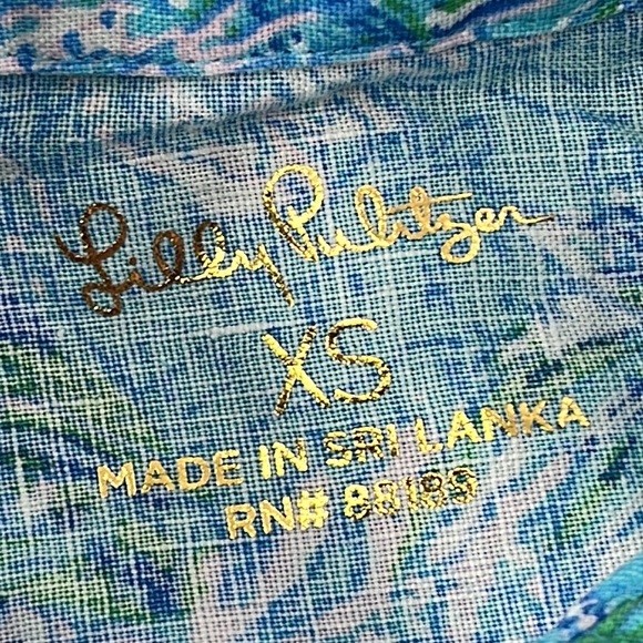 NWT Lilly Pulitzer XS Sea View Cover Up 100% Lagoon‎ Linen Long Sleeve Cover Up - Picture 5 of 9